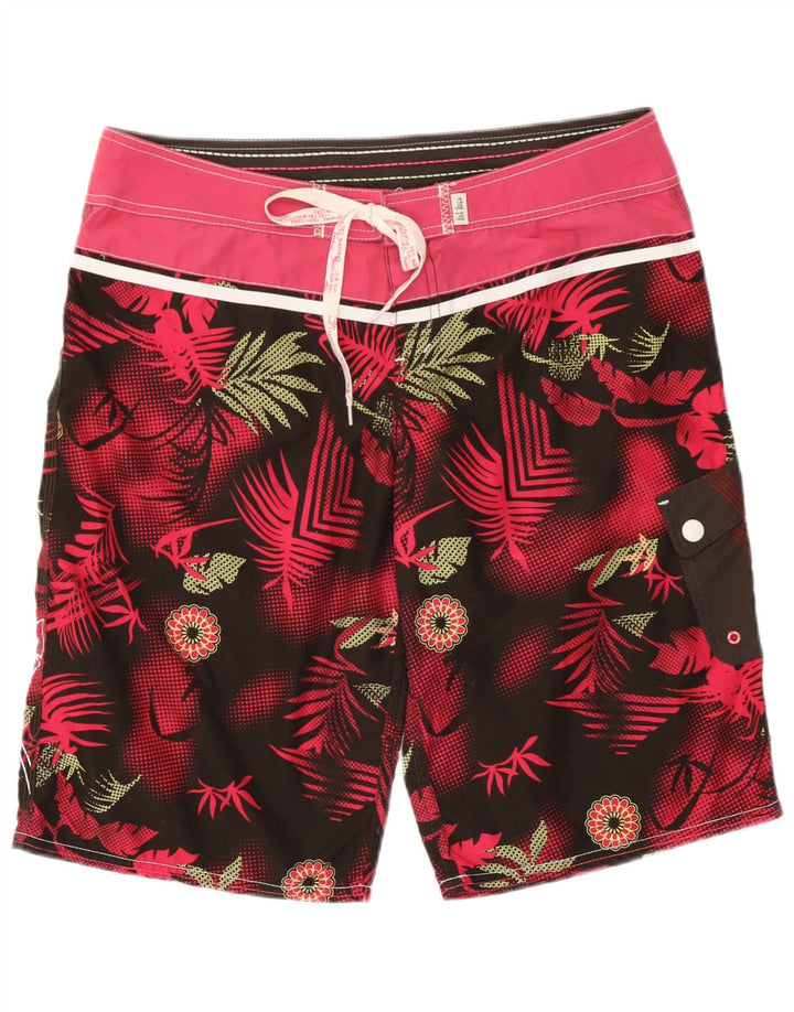 Fat Face Short de Bain Homme Moyen W32 L12 Rose Floral Polyester Plage