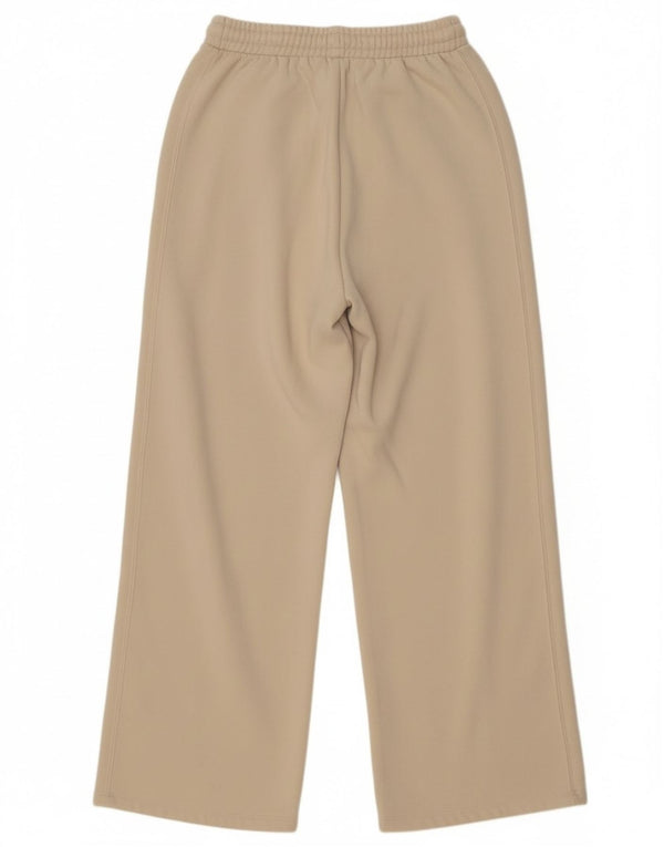 Zara Pantalon de survêtement large pour femme UK 12 Medium Off White Cotton