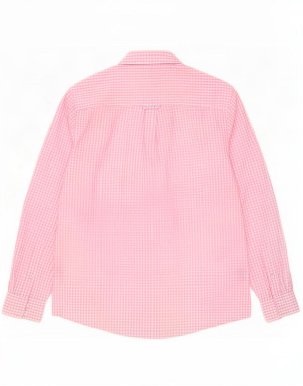 Crew Clothing Chemise coupe classique pour homme en coton vichy rose moyen
