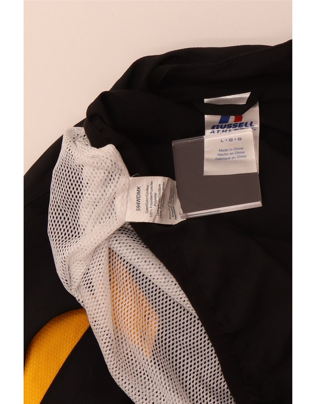 Russell Athletic Veste de survêtement pour homme UK 40 Large Noir Polyester