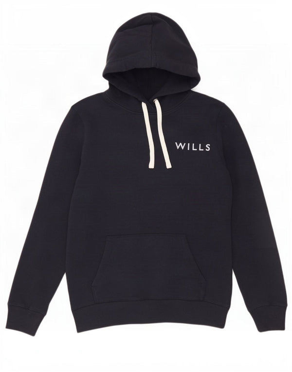 Jack Wills Pull à capuche graphique pour femme UK 10 Petit coton bleu marine