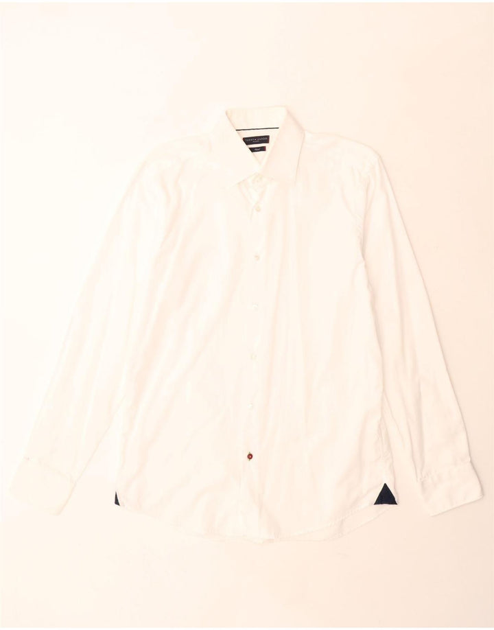 Tommy Hilfiger Chemise ajustée sur mesure pour homme en coton blanc moyen
