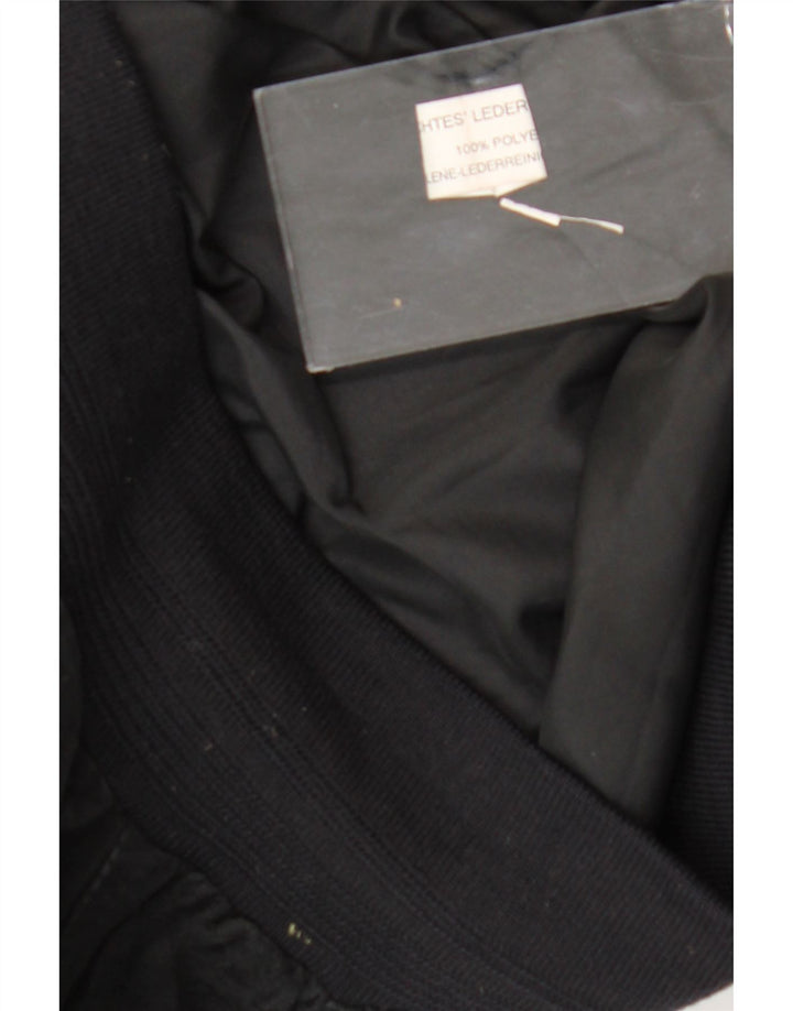 vintage Mens Suede Bomber Jacket UK 40 Grand Cuir Noir