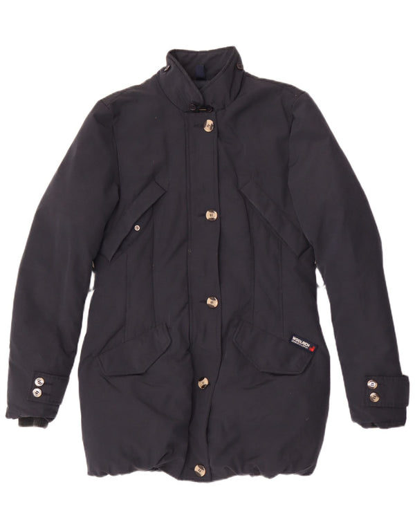 Woolrich Manteau Rembourré Femme UK 10 Petit Bleu Marine Polyamide