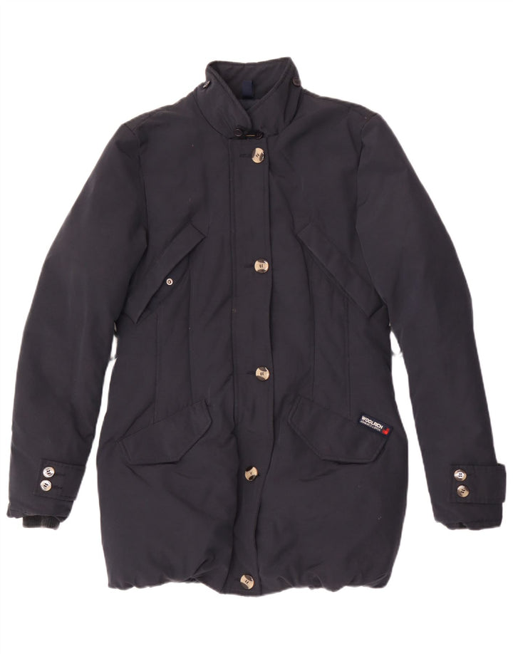 Woolrich Manteau Rembourré Femme UK 10 Petit Bleu Marine Polyamide