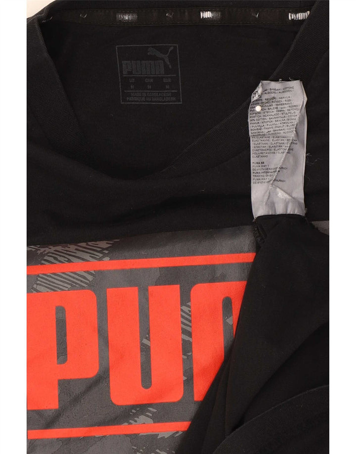 Puma T-Shirt Graphique Homme Noir Moyen Coton