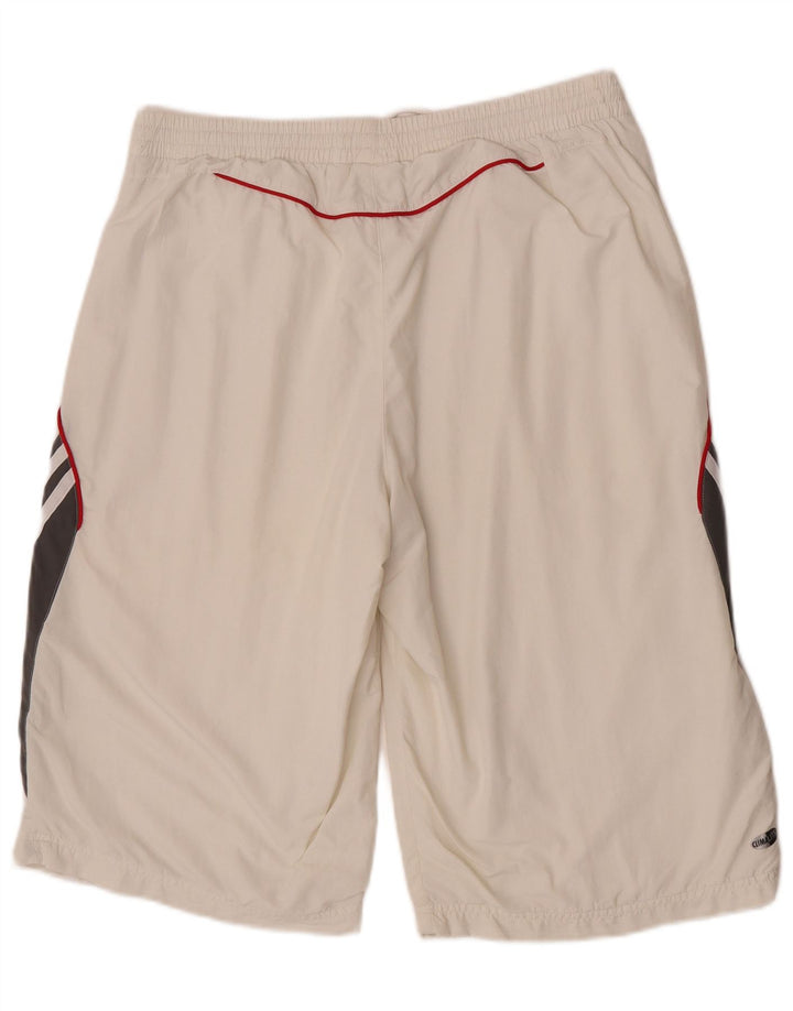 Adidas Short de sport Climalite pour homme, grand, blanc, color block, polyester