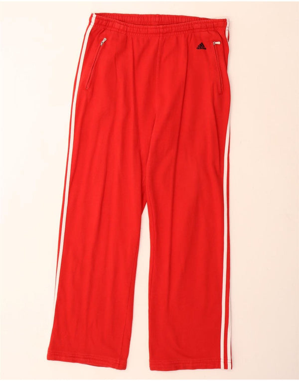 ADIDAS Mens Tracksuit Trousers UK 42/44 Large Red Cotton