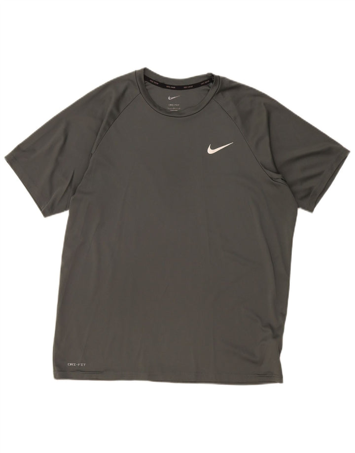 Nike Hommes Dri Fit T-Shirt Haut Large Gris Polyester