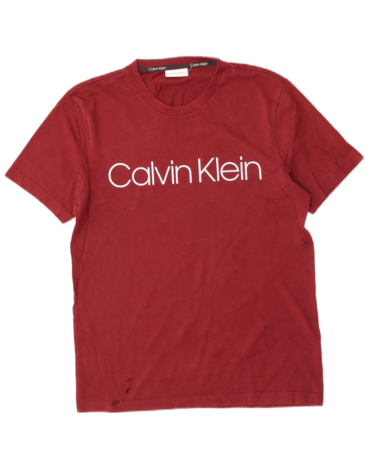 Calvin Klein T-Shirt Graphique Homme Rouge Moyen Coton