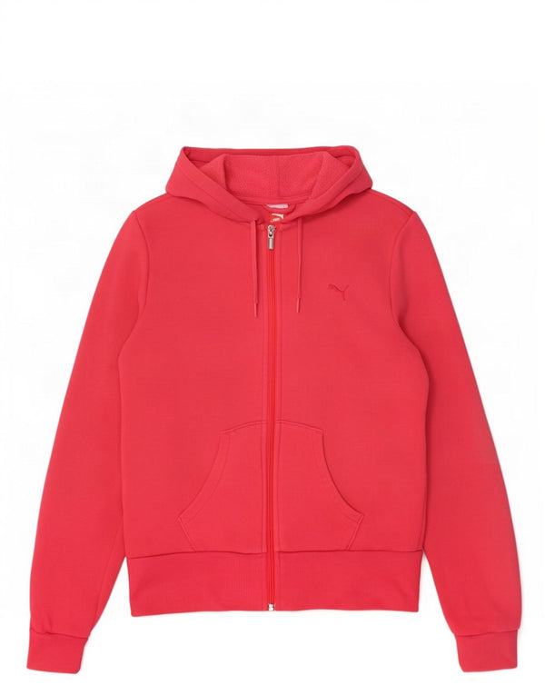 Puma Pull à capuche zippé pour femme UK 10 Small Rose Coton