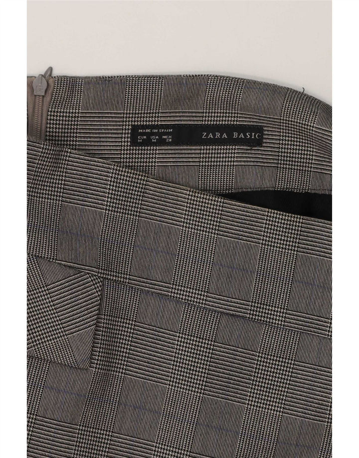 Zara Femme Jupe Crayon Midi Moyen W30 Gris Carreaux