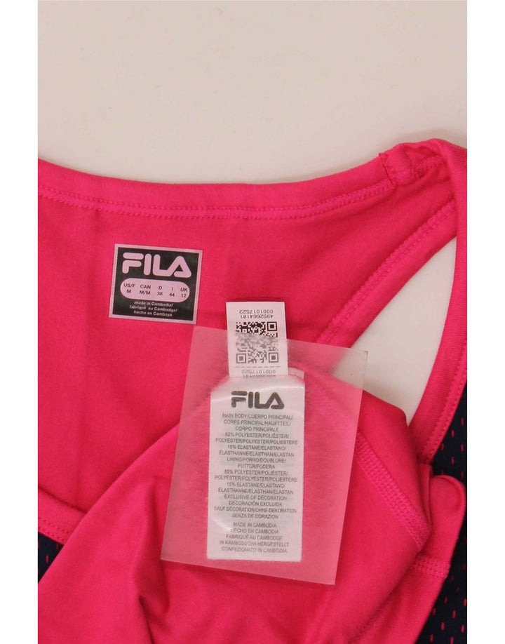 Fila Débardeur graphique pour femme UK 12 Bleu marine moyen Polyester colour block