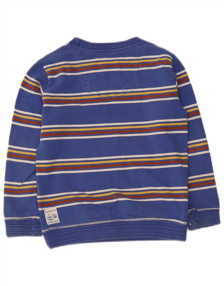 Fat Face Sweat-Shirt Garçon 5-6 Ans Bleu Rayé Coton