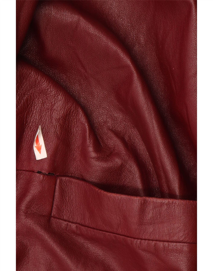 Manteau en cuir femme vintage IT 46 Grand cuir bordeaux