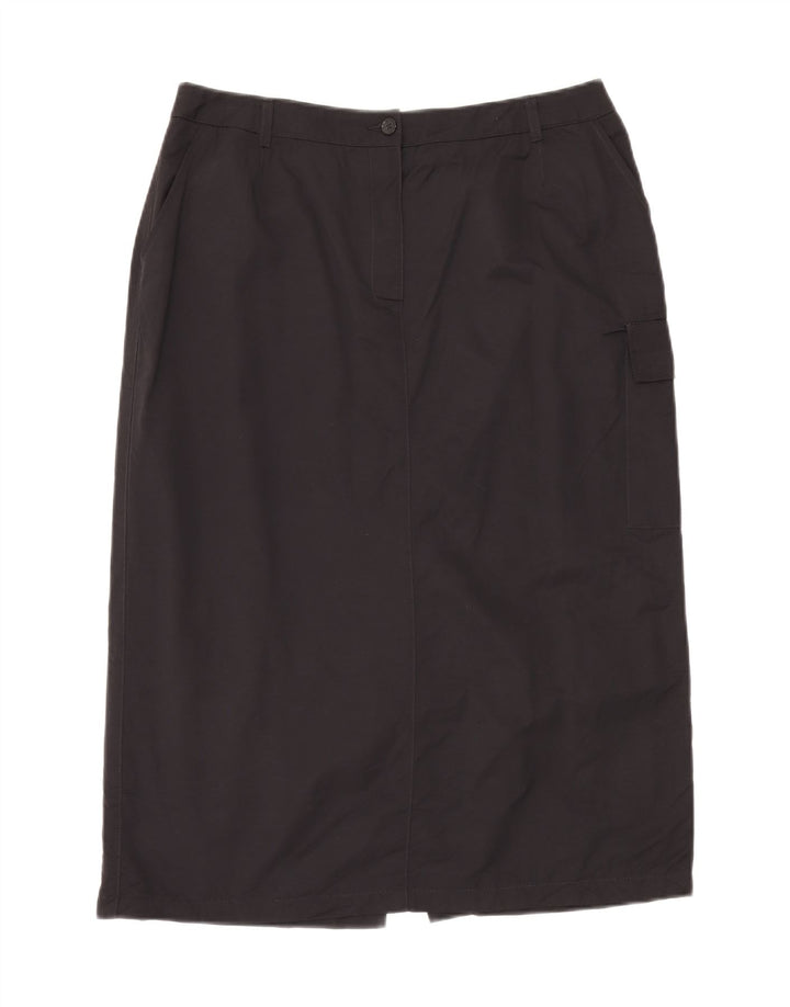 vintage Femme Midi Cargo Jupe W34 Grand Noir