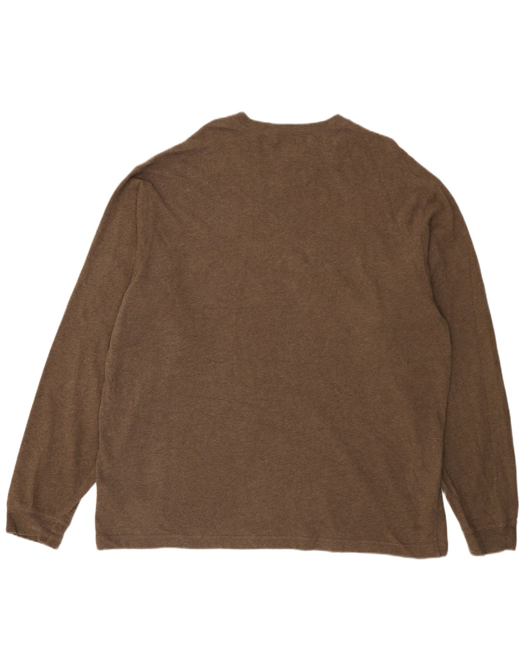 EDDIE BAUER Haut haut à manches longues pour homme XL en coton color block marron