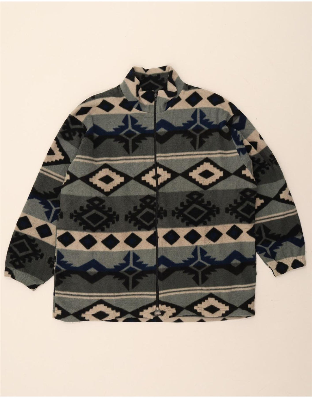 VINTAGE Veste polaire homme UK 42 XL Gris Fair Isle