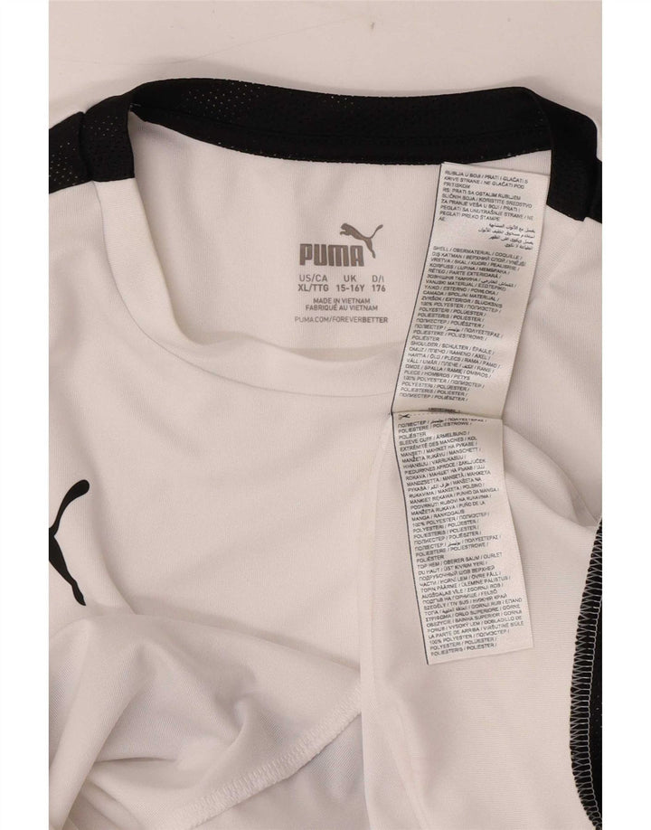 Puma T-Shirt Garçon 15-16 ans Blanc Colorblock Polyester