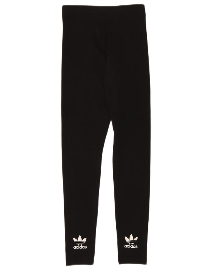 ADIDAS Leggings graphiques pour femmes UK 10 Small Noir Polyester