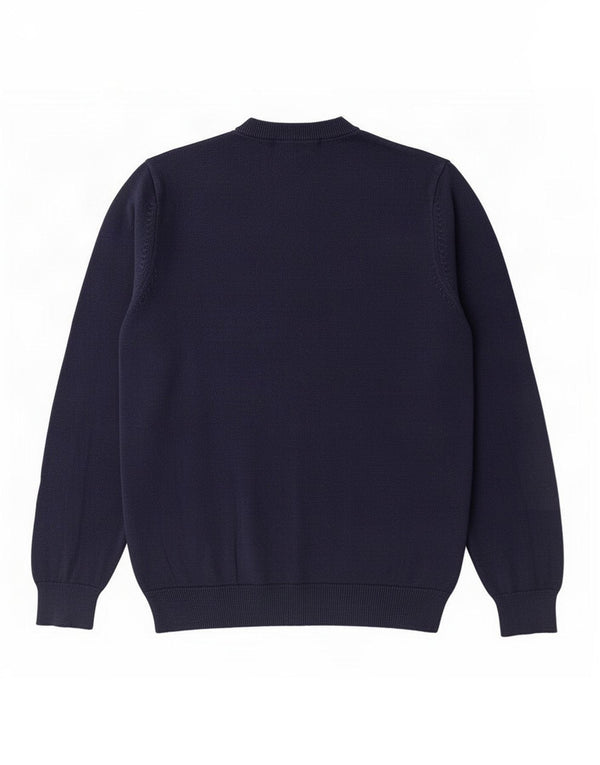 Marks & Spencer Mens V-Neck Jumper Sweater Large Navy Blue Cotton