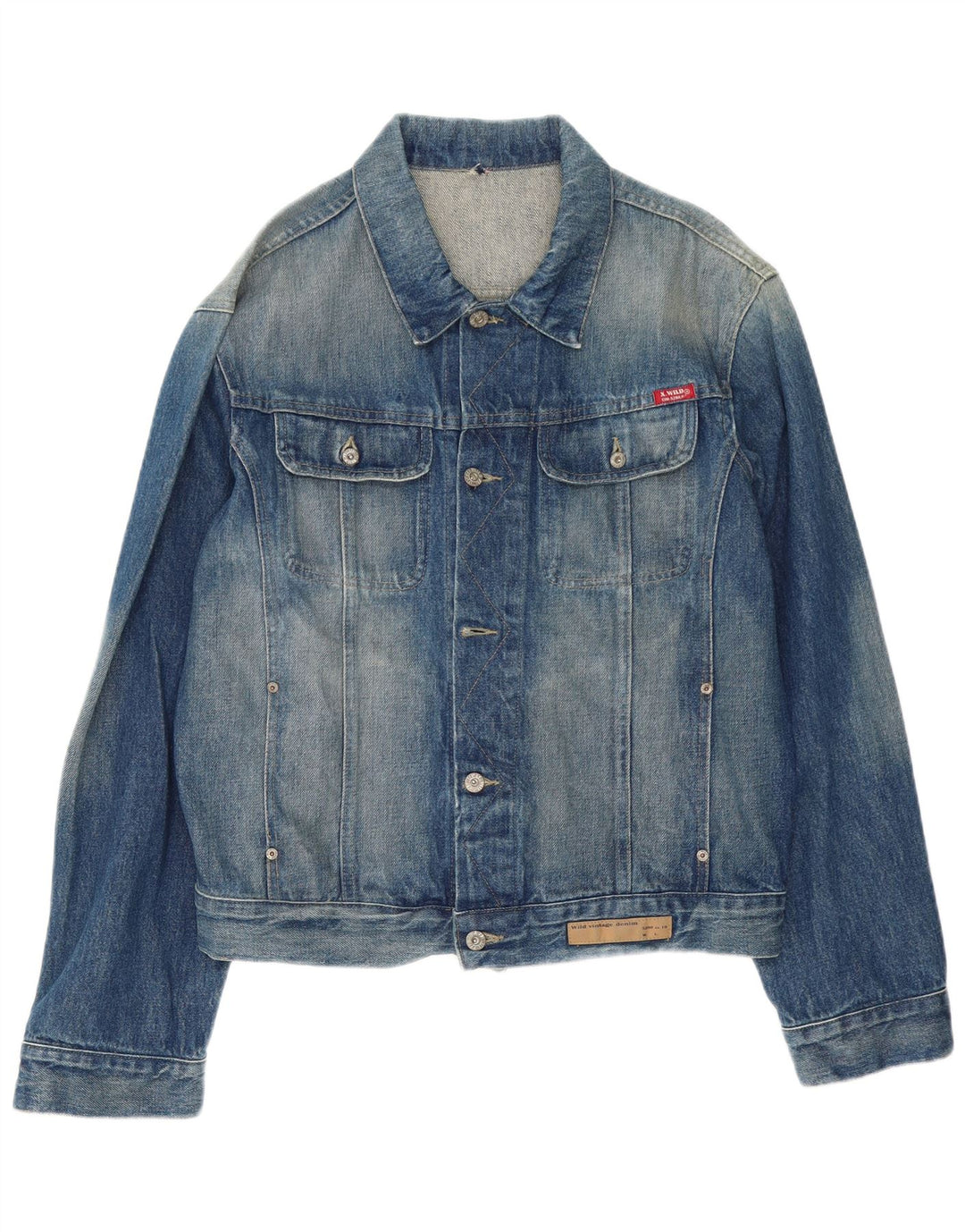 veste en denim homme vintage UK 44 2XL Coton bleu