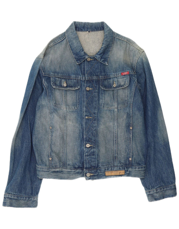 veste en denim homme vintage UK 44 2XL Coton bleu
