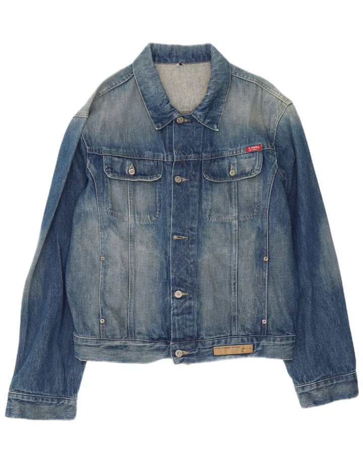 veste en denim homme vintage UK 44 2XL Coton bleu
