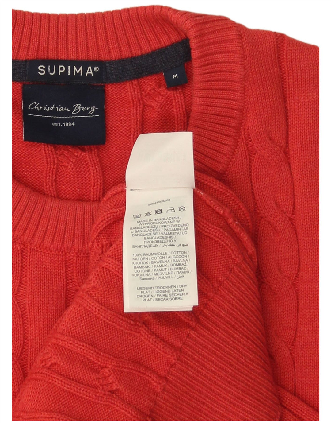 Christian Berg Pull Col Rond Homme Rouge Moyen Coton
