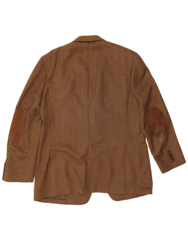 Canali Veste Blazer 3 Boutons Homme IT 54 2XL Marron Laine Vierge