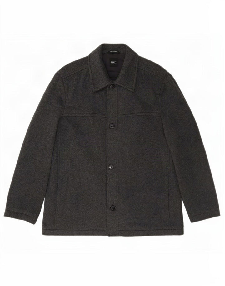 Hugo Boss Hommes Pardessus IT 52 XL Gris Laine