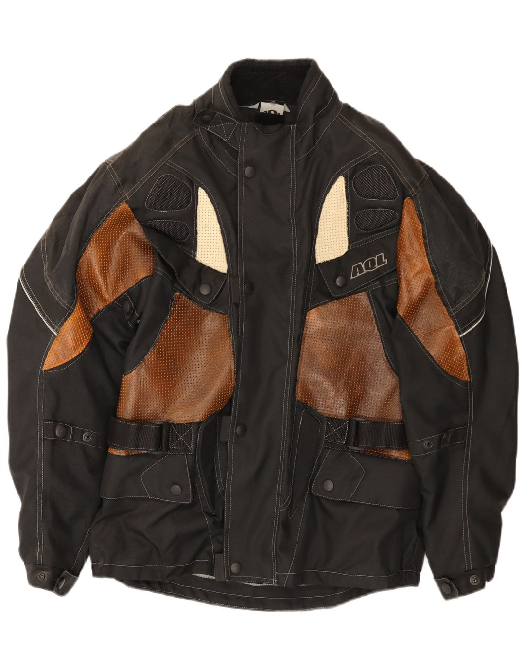 vintage Mens Motorstyle Racer Jacket UK 38 Medium Black Colourblock