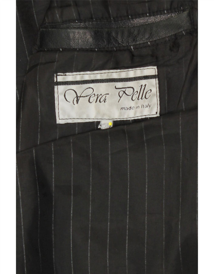 Veste en cuir homme vintage IT 54 2XL Cuir noir