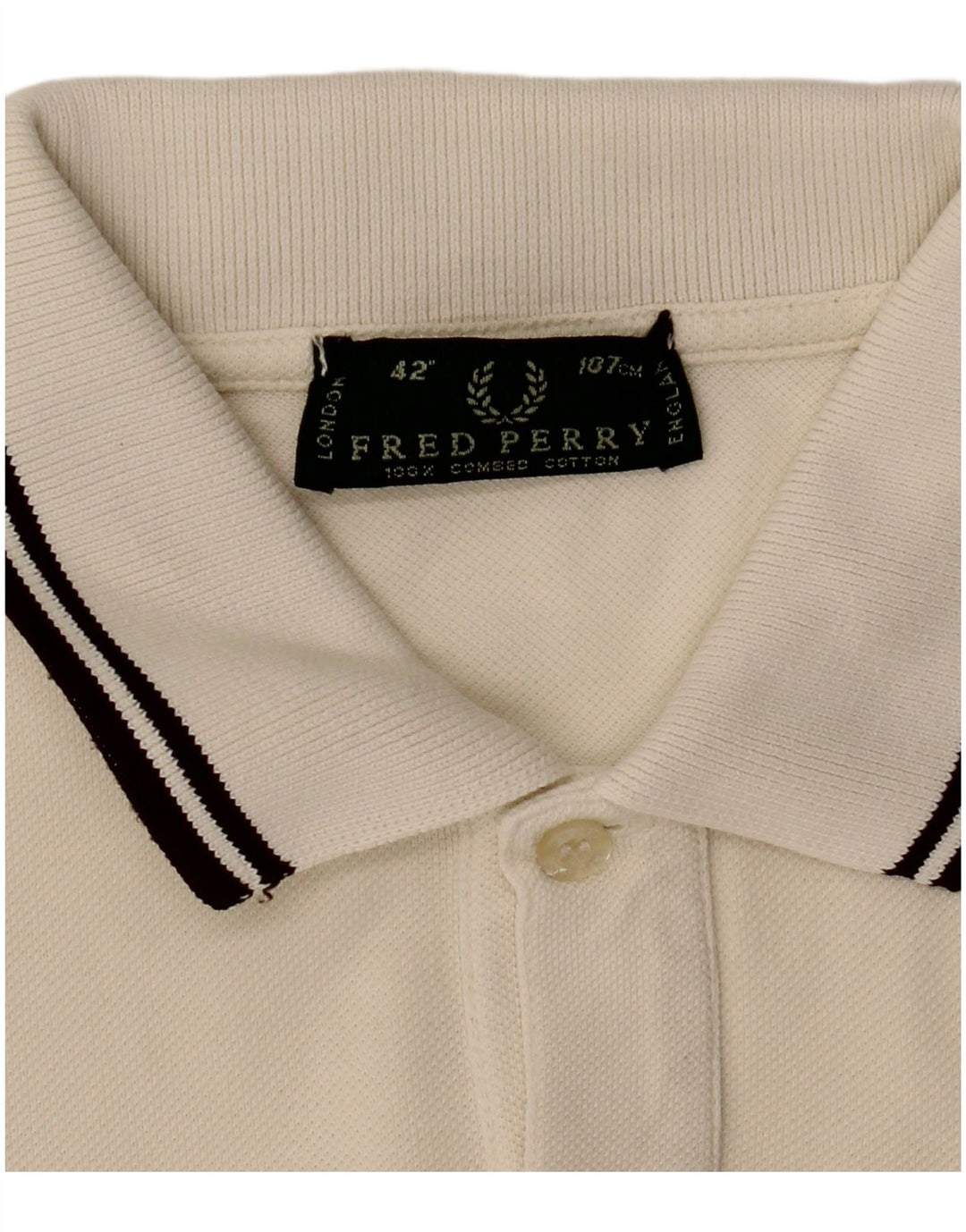 Fred Perry Polo Homme Blanc Moyen Coton