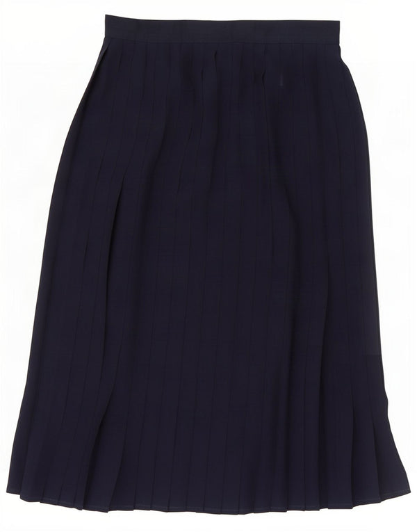 St Michael Jupe plissée taille haute pour femme UK 12 Medium W26 Bleu marine