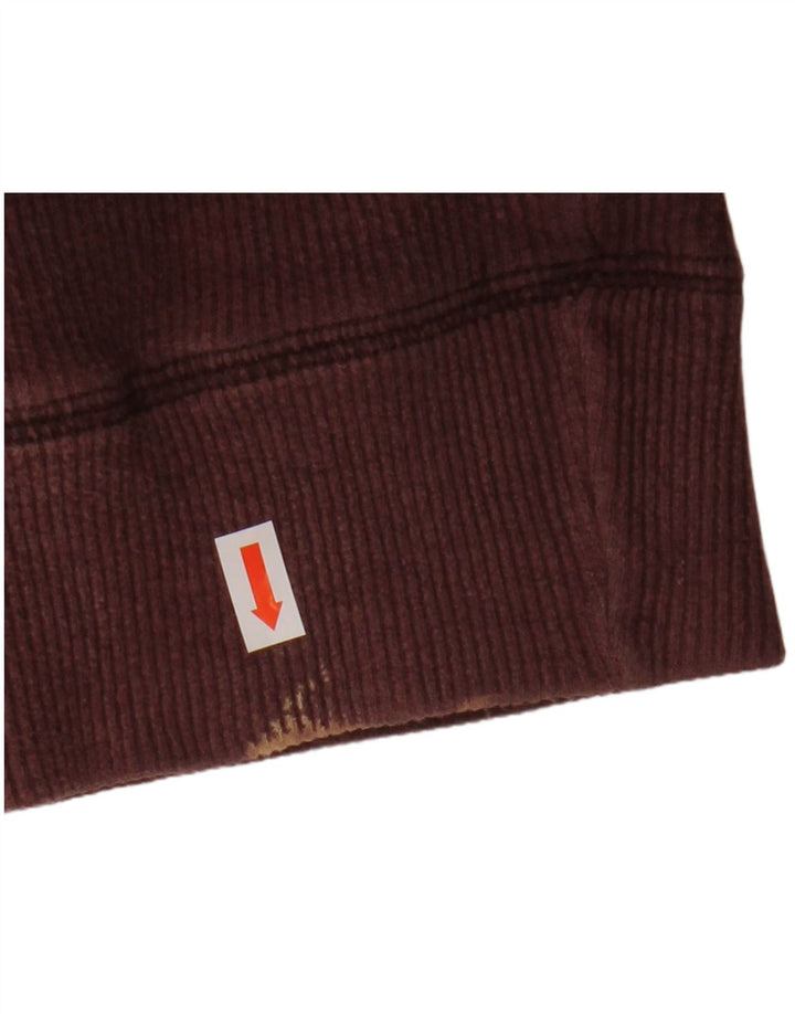 Fat Face Sweat-shirt col zippé pour homme en coton bordeaux moyen