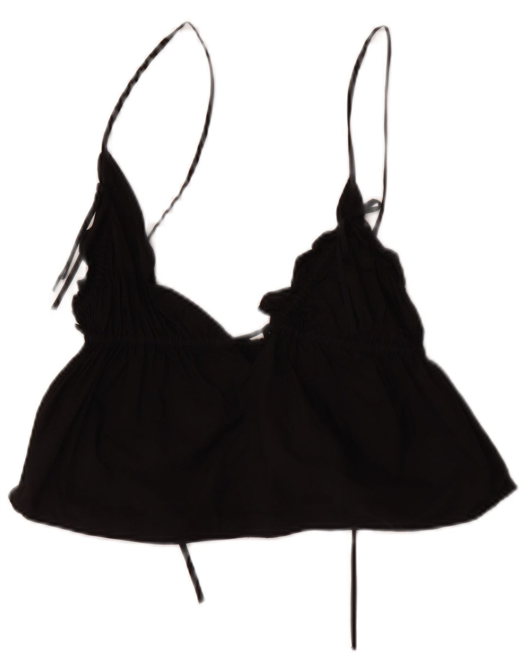 Vintage Femmes Crop Cami Top UK 4 XS Noir
