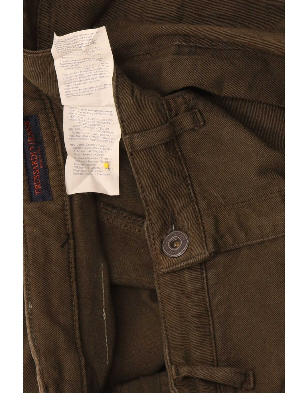 Femme Trussardi Jean Bootcut W31 L31 Kaki Coton