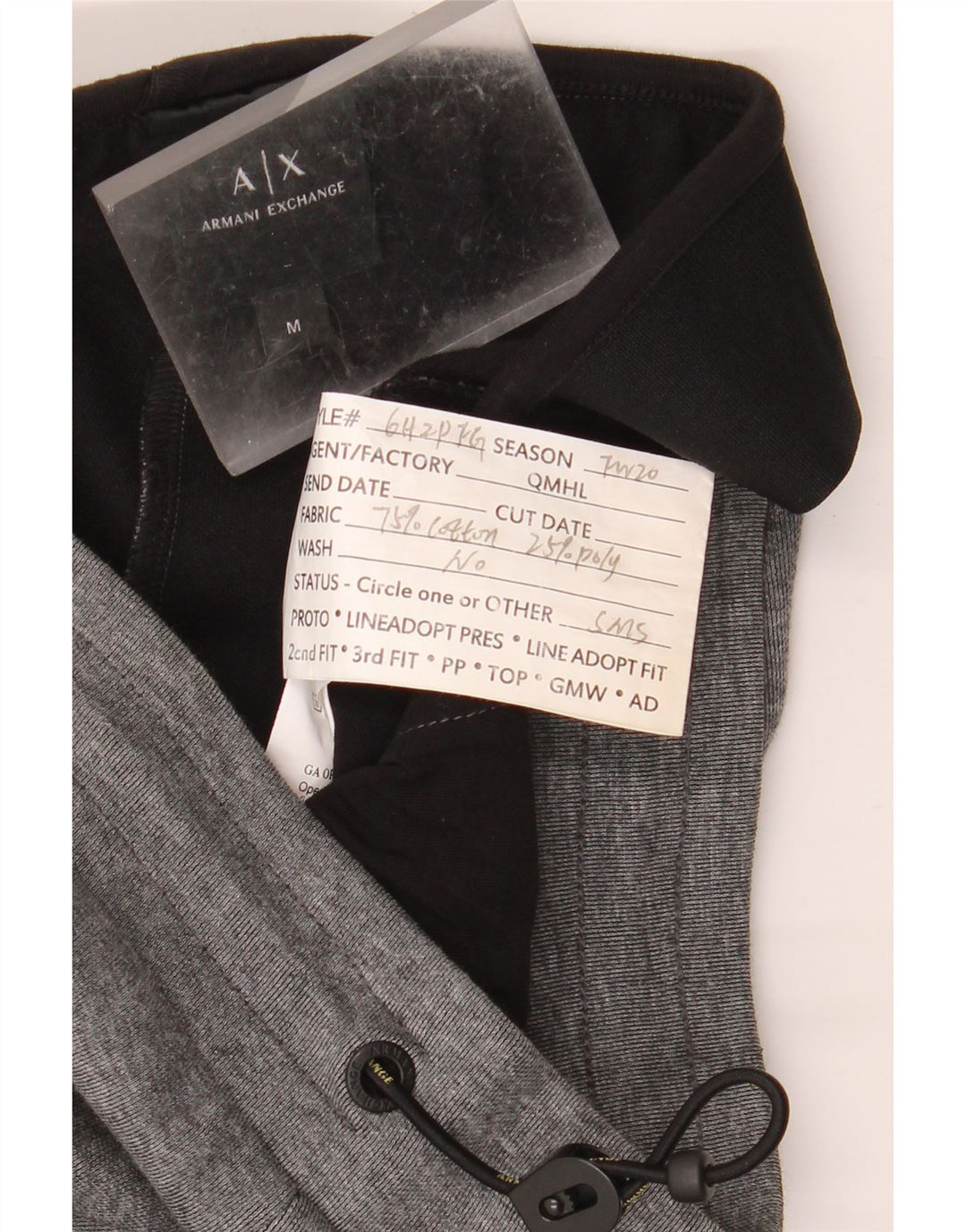 Armani Exchange Pantalon De Survêtement Gris Moyen Coton Homme