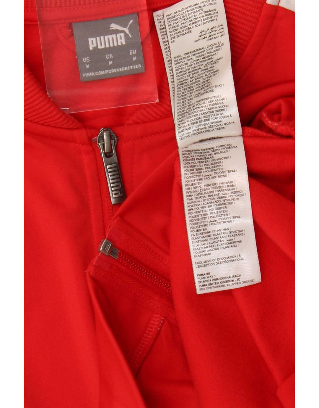 Puma Veste de Survêtement Homme Rouge Moyen Polyester Colorblock
