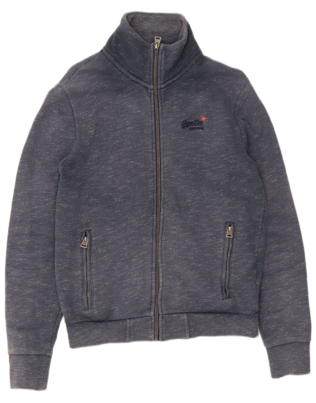 Superdry Veste de survêtement pour homme en coton moucheté petit gris