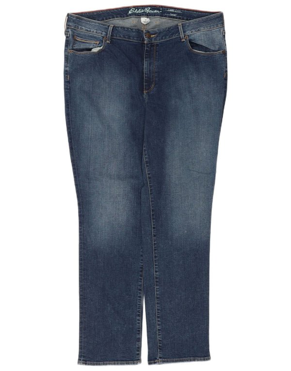 Eddie Bauer Jean droit légèrement courbé pour femme US 18 2XL W36 L32 Bleu