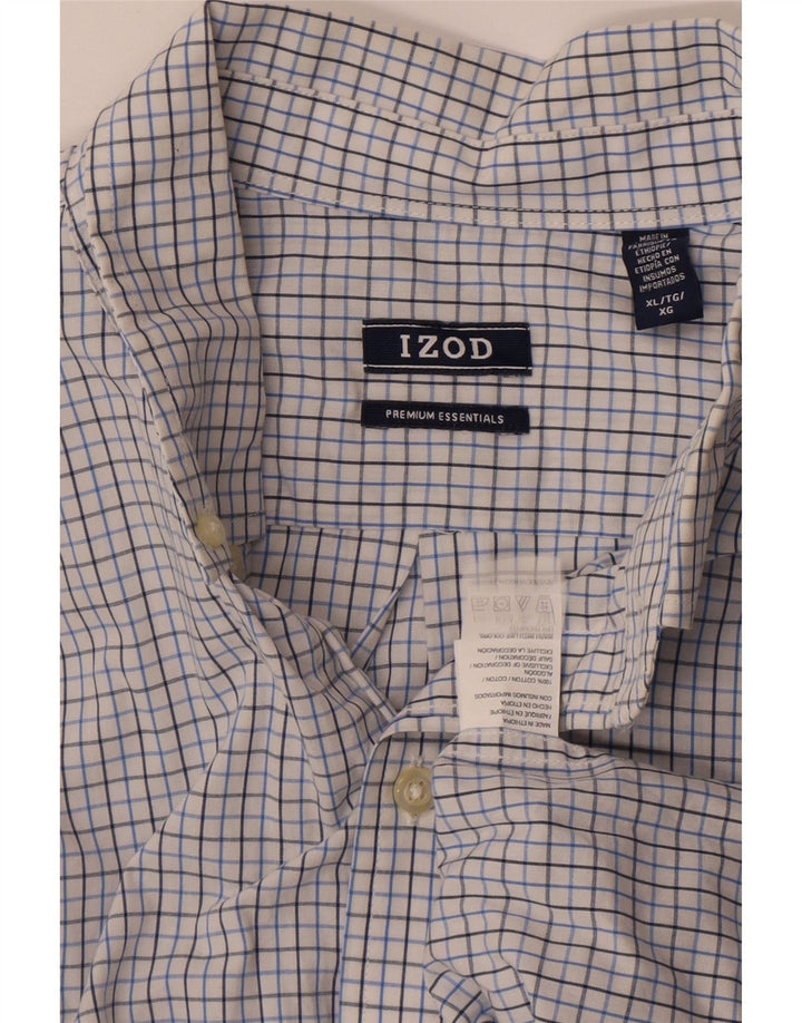 Izod Chemise Homme XL Blanc Carreaux Coton