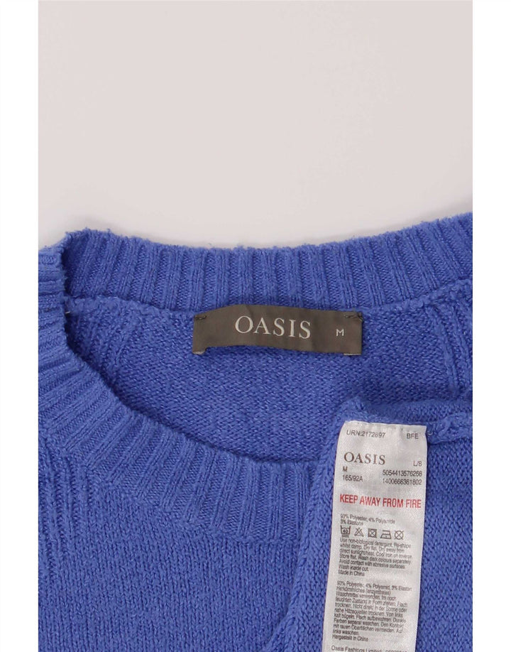 Oasis Pull à col rond pour femme UK 14 Bleu moyen Polyester