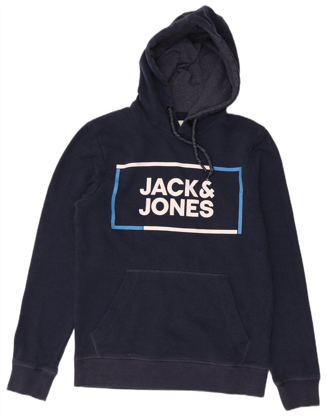 Jack & Jones Pull à capuche graphique pour homme en coton bleu marine Small