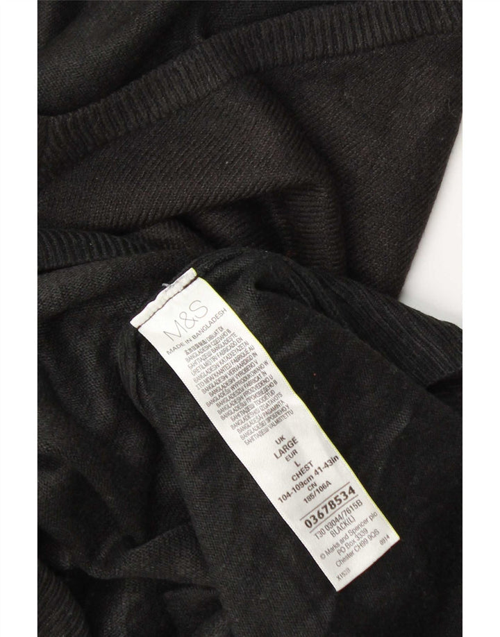 Marks & Spencer Pull col V pour homme en acrylique noir Taille L