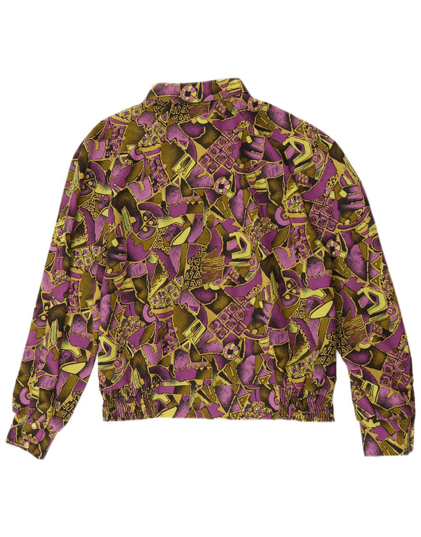 vintage Femme Chemise à manches longues Blouse IT 42 Moyen Violet Rétro