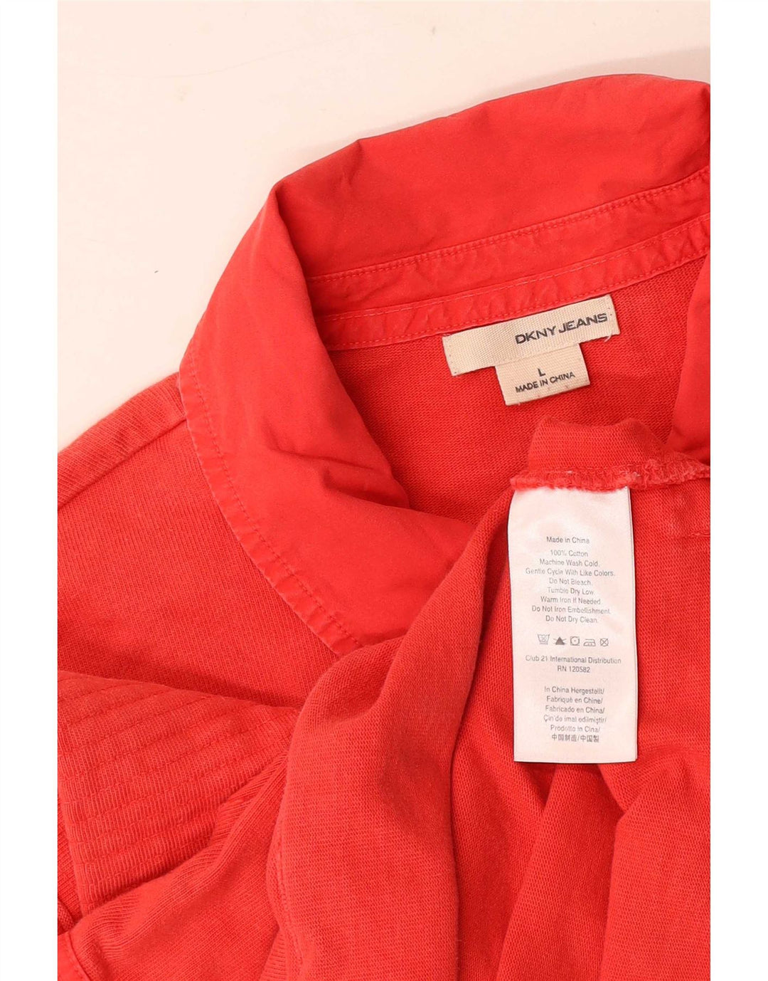 Dkny Chemise pull homme grand coton rouge