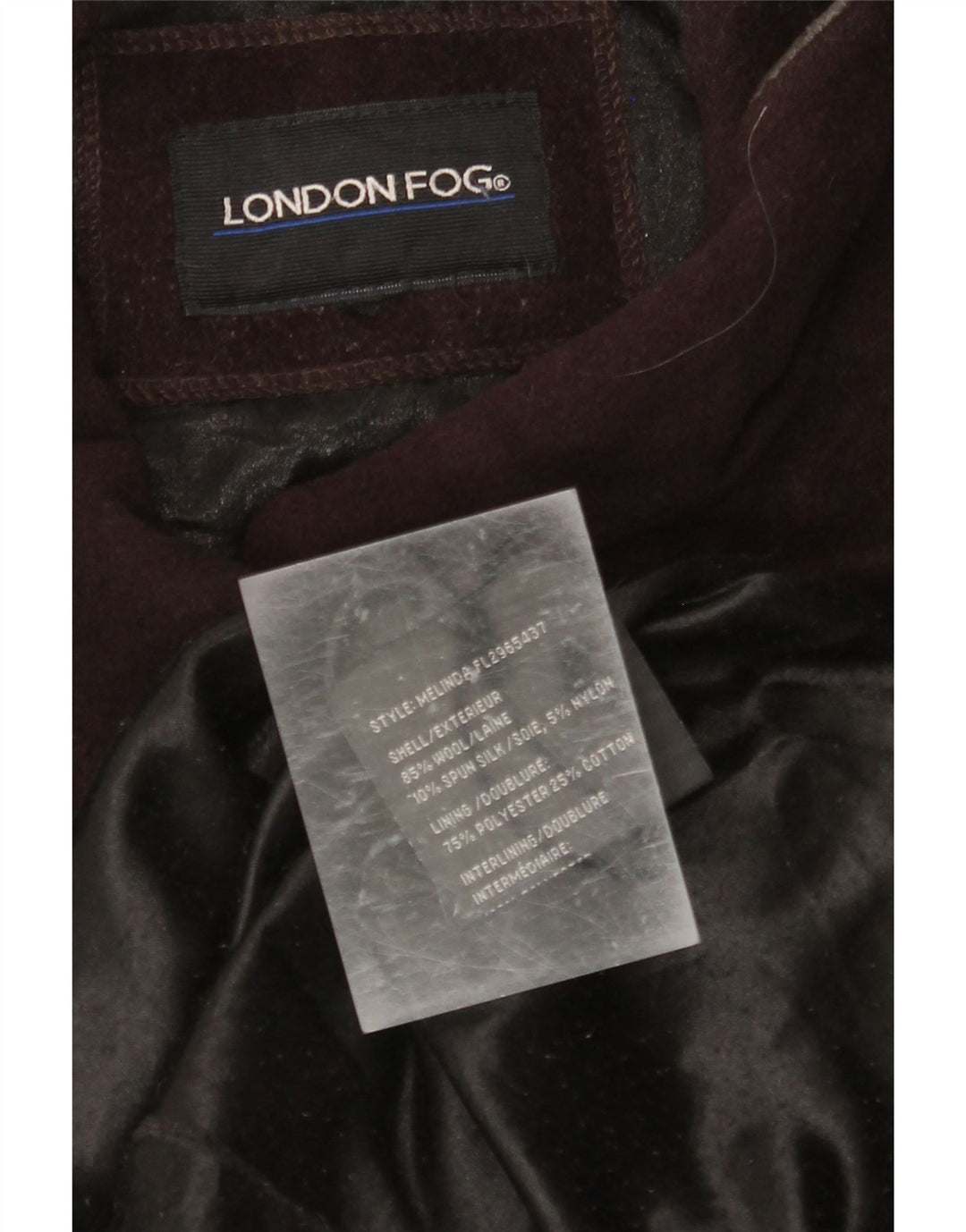 LONDON FOG Manteau Femme UK 16 Grande Laine Marron