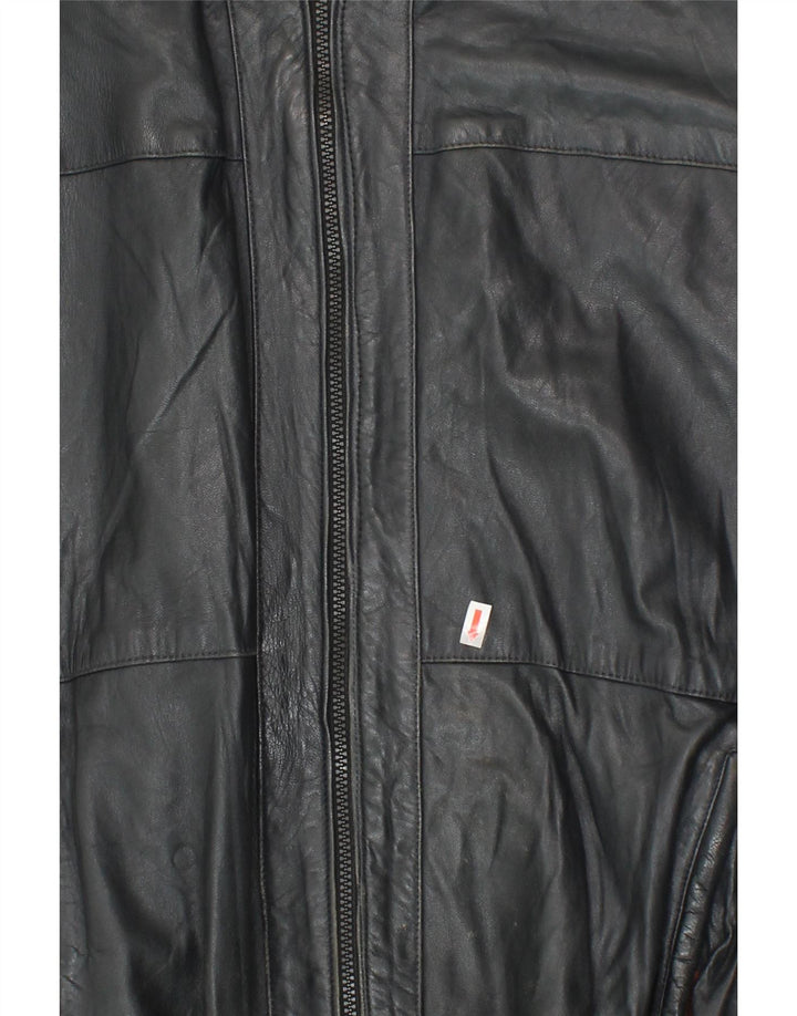 VINTAGE Womens Leather Jacket IT 54 2XL Black Vintage Vintage and Second-Hand Vintage from Messina Hembry 